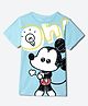Wear Your Mind Knit Disney Featuring Half Sleeves Mickey Mouse Printed Tee - Sky Blue