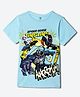 Wear Your Mind Knit Marvel Featuring Half Sleeves Characters Printed Tee - Sky Blue