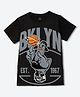 Wear Your Mind Knit Half Sleeves Player Pigeon Printed Tee - Black