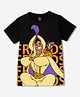Wear Your Mind Knit Aladdin Featuring Half Sleeves Characters Printed Tee - Black
