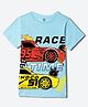 Wear Your Mind Knit Cars Featuring Half Sleeves Characters Printed Tee - Sky Blue