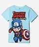 Wear Your Mind Knit Marvel Featuring Half Sleeves Captain America Printed Tee - Sky Blue