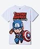 Wear Your Mind Knit Marvel Featuring Half Sleeves Captain America Printed Tee - White