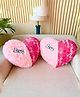 Tickles 2 Pcs Cute Heart Plush Soft Stuffed Decorative Toy for Couples Boys & Girls Gift - Pink