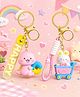 MANAKI ENTERPRISE Dinosaur & Animal Cart Keychain Set for Kids, Cute 2 Pcs Dinosaur and Animal Keychains with Gold-Tone Keyring, Adorable Bag Charms for School Bags,