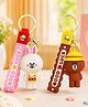 MANAKI ENTERPRISE Good Luck Bunny & Bear Keychain Set, 2 Pcs Cute Animal Keychains with Gold-Tone Keyring, Adorable Bag Charms for Kids, School Bags