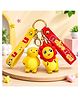 MANAKI ENTERPRISE Cute Lion & Animal Keychain Set for Kids, 2 Pcs Good Luck Keychains with 12 cm Decorative Straps, Adorable Bag Charms for School Bags.