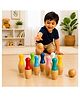 MANAKI ENTERPRISE Wooden Bowling Game Set for Kids, 6 Pins & 2 Balls | Colourful Wooden Pins, Indoor-Outdoor Play, 20x12.3x6 cm Size, Safe for Children, Fun Skittle Game