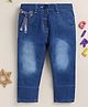 Unfab Denim Bow Applique Detailed Jeans - Blue