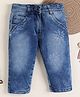 Unfab Denim Abstract Designed Washed Jeans - Light Blue