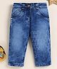 Unfab Denim Abstract Designed Washed Jeans - Blue
