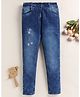 Unfab Denim Floral Embroidered Jeans - Blue