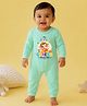 The Peppy Tend 100% Cotton Knit Ganesh Chaturthi Theme Full Sleeves My First Ganesh Chaturthi Text Printed Romper - Sea Green