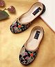 Tiny Bugs Bird Embroidered Mojaris - Black