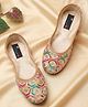 Tiny Bugs Sequins Embellished Floral Designed Mojaris - Multi Colour