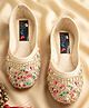Tiny Bugs Sequins Embellished Floral Embroidered Mojaris - Multi Colour