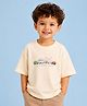 Kidbea Bamboo Woven Half Sleeves Camping Theme Printed Tee - Cream