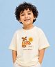 Kidbea Bamboo Woven Half Sleeves Beach Theme Printed Tee - Cream