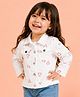 Kidbea Twill Woven Full Sleeves Hearts Printed Jacket - White
