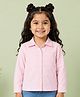 Kidbea Cotton Twill Woven Full Sleeves Solid Jacket - Pink