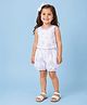 Kidbea Bamboo Woven Sleeveless Floral Printed Coordinating Tee & Shorts Set - White