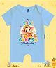 The Peppy Tend 100% Cotton Knit Ganesh Chaturthi Theme Half Sleeves My First Ganesh Chaturthi Text Printed Romper - Blue
