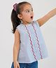 Tiber Taber 100% Cotton Woven Sleeveless Striped Top - Blue