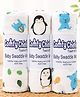 Comfy Cheeks 100% Cotton Multi Purpose Muslin Baby Swaddle cum Bath Towel Pack of 3 Large 105cm x100 cm Mulmul Swaddle Wrap for Newborns to 18 Months Soft Breathable Toxin Free Baby Blanket & Towel