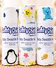 Comfy Cheeks 100% Cotton Multi Purpose Muslin Baby Swaddle cum Bath Towel Pack of 3 Large 105cm x100 cm Mulmul Swaddle Wrap for Newborns to 18 Months Soft Breathable Toxin Free Baby Blanket & Towel