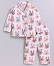 Snuggly MONKEY Textile Woven Full Sleeves Bunny Printed Coordinating Shirt & Pant Set - Light Peach