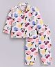 Snuggly MONKEY Textile Woven Full Sleeves Fruits & Berries Printed Coordinating Shirt & Pant Set - Offwhite