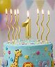 Bubble Trouble 1 Number with Spiral Candle for Birthday, Anniversary Cake Decoration Golden