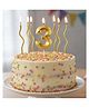 Bubble Trouble 3 Number with Spiral Candle for Birthday, Anniversary Cake Decoration Golden