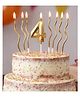 Bubble Trouble 4 Number with Spiral Candle for Birthday, Anniversary Cake Decoration Golden