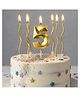 Bubble Trouble 5 Number with Spiral Candle for Birthday, Anniversary Cake Decoration Golden