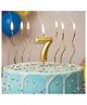 Bubble Trouble 7 Number with Spiral Candle for Birthday, Anniversary Cake Decoration Golden