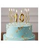 Bubble Trouble 10 Number with Spiral Candle for Birthday, Anniversary Cake Decoration Golden