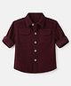 Babyhug 100% Cotton Woven Full Sleeves Corduroy Solid Shirt - Wine