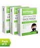 BodyGuard Small N99 + PM2.5 Anti Pollution Face Mask with 6 Layer Protection Activated Carbon Pack of 3 - Black