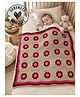 Woonie Handmade Floral Detailed with Sherpa Lining Blanket - Beige