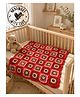 Woonie Handmade Granny Sqaure with Sherpa Lining Blanket - Red