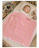 Woonie Handmade Floral Detailed with Sherpa Lining Blanket - Pink