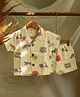 A Toddler Thing Cotton Woven Half Sleeves Beach Theme Printed Coordinating Shirt & Shorts Set - Yellow