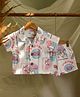 A Toddler Thing Cotton Woven Half Sleeves Beach Theme Printed Coordinating Shirt & Shorts Set - Pink