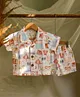 A Toddler Thing Cotton Woven Half Sleeves Beach Theme Printed Coordinating Shirt & Shorts Set - White