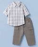 Babyhug 100% Cotton Woven Full Sleeves Shirt and Pant with Checks in White