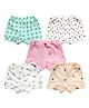 KUCHIPOO 100% Cotton Knit Pack Of 5 Animals & Alphabets Printed Bloomers - Mint Green White Pink & Cream