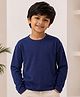 Kiddopanti Cotton Knit Full Sleeves Solid Tee - Navy Blue