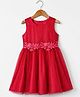 Pine Kids Woven Sleeveless Party Dress With Sequinned Floral Applique - Dark Pink