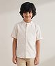 Tales & Stories Cotton Woven Half Sleeves Tropical Theme Printed Shirt - Cream